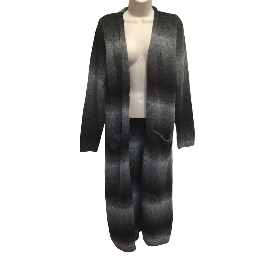 Joseph A Gray Ombré Stripe Long Line Cardigan Sz M